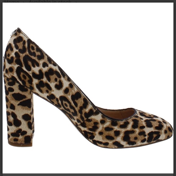 NIB [Sam Eldeman] Stillson Calf Hair Slip-On Leopard Pumps Womens Sz 6 (W) - Picture 2 of 7